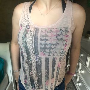 Beige American sleeveless top